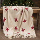 45814 Vhc Brands Primitive Star Woven Throw Blanket Natural 840528174490