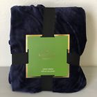 46249584949 Kate Spade Navy Blue Decorative Fleece Throw Soft