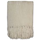 47373624 Streamers Chenille Throw Blanket Cream 047218208064