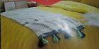 490601603579 Teal Pom Stripe Oversized End Of Bed Throw