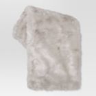 490671012660 Threshold Faux Fur Throw Blanket Gray Brand New