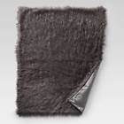 490671012844 Project Mongolian Faux Fur Throw Blanke Gray Nwop