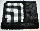 490671019591 Threshold Faux Fur Throw Blanket Black Reverse To