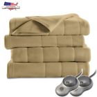 27045785907 4q8y9jhbsh Sunbeam Electric Heated Blanket Reversible Quilted Fleece Queen