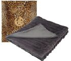 H200758 " 50 Fur 60 Dennis Basso Box Corded Throw Faux Grey Gift Mink