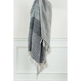 81544838 50inchx60inch Striped Throw Blanket Gray Rizzy Home