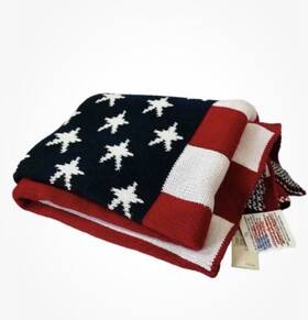 61680 525 Homewear American Flag Cotton Blanket Throw Made In Usa 61 Inch X50 Vintage