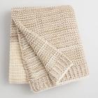 526399 Cost Plus World Market Oatmeal And Ivory Knit Sweater Throw