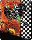 5377-2 Regal Comfort Motorcross Racing Dirtbike Checkered Flag Faux Fur Throw Blanket 799928163019