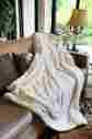 5945987 Dada Bedding Collection Super Soft Smooth Throw Blanket Luxury White Roses Faux Fur With 6826713955352