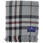 5951285 Highland Tartan Throws Tweed Pure New Wool Grey Thompson