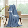5cblpope-blu-st Modern Threads Cotton Cable Knit Throws Popcorn Stitch 645470252414