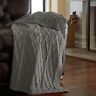 5hcbl478-gry-st Modern Threads Cotton Oversized Cable Diamond Knit Throws 645470159126