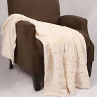 6000blue Boon Throw Blanket Embroidered Ribbon Faux Fur