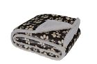 602b Longrich Flannel Paw Print Ultra Soft Sherpa Throw 046655166029