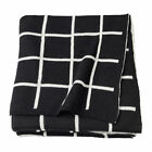 603.522.78 Ikea Almalie Throw Blanket Cotton Black White Reversible New