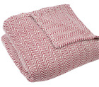 606034948662 Unbranded Brick Red Blanket King Size Cotton Woven