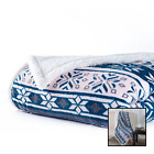 61-00004-stars-pb Fleece Sherpa Blanket Throw Snowflakes Free Shipping Blue 886511551381