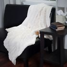61-71-c Lavish Home Throw Blanket Cream Plush Croc Embossed 0886511526846