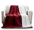 62087-63x87 Tache Home Fashion Merlot Red Bed Blanket Embossed Super Soft