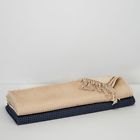 636193588676 Oake Dichot Throw Blue Waffle Tassles New