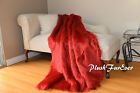 639725428167 Plushfurever Red Shaggy Comforter Throw