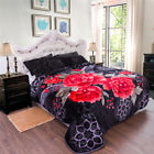 645195689250 Jml Super Soft Black Red Rose Printed Warm