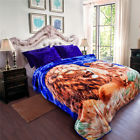 645195689267 Jml Soft Warm Plush Fleece Brown Lion Printed