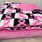 65.00ea 65.00ea. Minky Ribbon Pink Dimple Breast Throw "60 " 54 Awarenes Dot Cancer