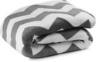 6560 Utopia Bedding Coral Fleece Blanket Grey Queen 90 By Inches Zig Zag Design Couch Warm 754207395949