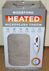 657812137648 Biddeford Blankets New Taupe Tan Beige Heated Microplush