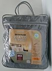 657812150807 Biddeford Heated Blanket Queen Gray Micro Plush New