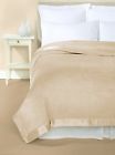 66x88 Home Nwt Taupe Twin Luxurious Blanket Plaza Silk 100 Collection Melange