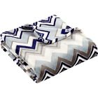 675716776237 Charter Club Cozy Plush Navy Chevron Throw