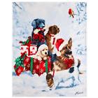 688466015983 Safdie Christmas Holiday Throw Blanket Dog Party Of