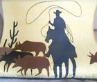 700781001066 Unbranded New Cowboy With Lasso Rope Fleece Throw