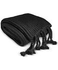 706257013458 Charter Club Damask Designs Tassel Acrylic Throw Black