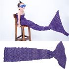 709112175360 Kids Mermaid Tail Blanket Soft Warm Crochet Blankets