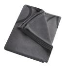 709271400785 Calvin Klein Cropped Logo Throw Blanket Charcoal Grey