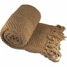 711583654350 Home Soft Things Brown Throw Blanket Knitted Tweed