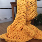 716253054683 Unbranded New Yellow Heavy Wool Blanket Chunky Hand