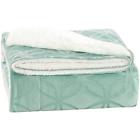 743447060366 Green Fleece Blanket Throw Sherpa Fluffy Velvety Faux