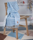 752830822726 Foxford Woollen Mills Blue Spot Lambswool Baby Blanket