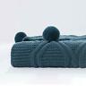 754407517103 Lafaville Navy Blue Chenille Knitted Throw Blanket With