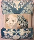 778267180369 Life Comfort Urban Plush Throw Teal Blue Polyester