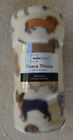 784857739022 Mainstays Dog Print Fleece Throw Blanket New
