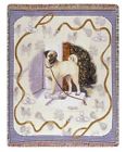 789275455264 Unbranded New Tan Pug Lover Woven Afghan Throw