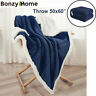 791348326241 Bonzy Home Sherpa Flannel Fleece Blanket Soft Warm