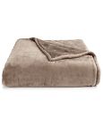 791551795209 Berkshire Brown Luxe Reversible Plush Blanket Twin
