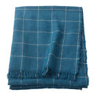 803.522.96 Ikea Varkrage Blanket Throw Scarf Blue White Plaid Fringe